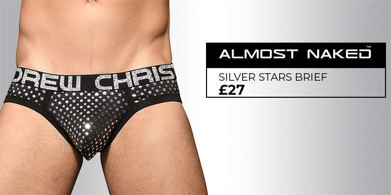 Andrew Christian Almost Naked Silver Stars Brief